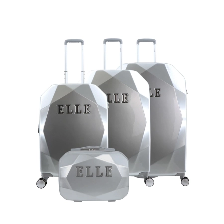 Zestaw walizek ELLE DIAMOND srebrny - set